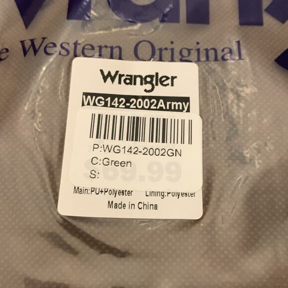 NWT Wrangler Leather Trim Canvas Tote Bag Shoulder Bag - Green - Picture 11 of 11